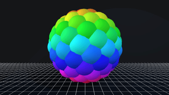 A sphere with a knitted-styletexture